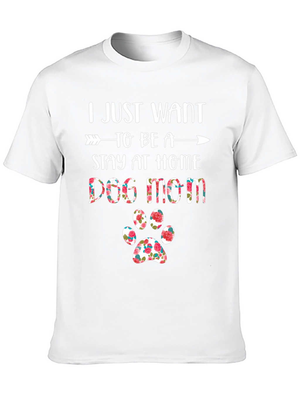 Dog Mom T-Shirt - Floral Paw Print
