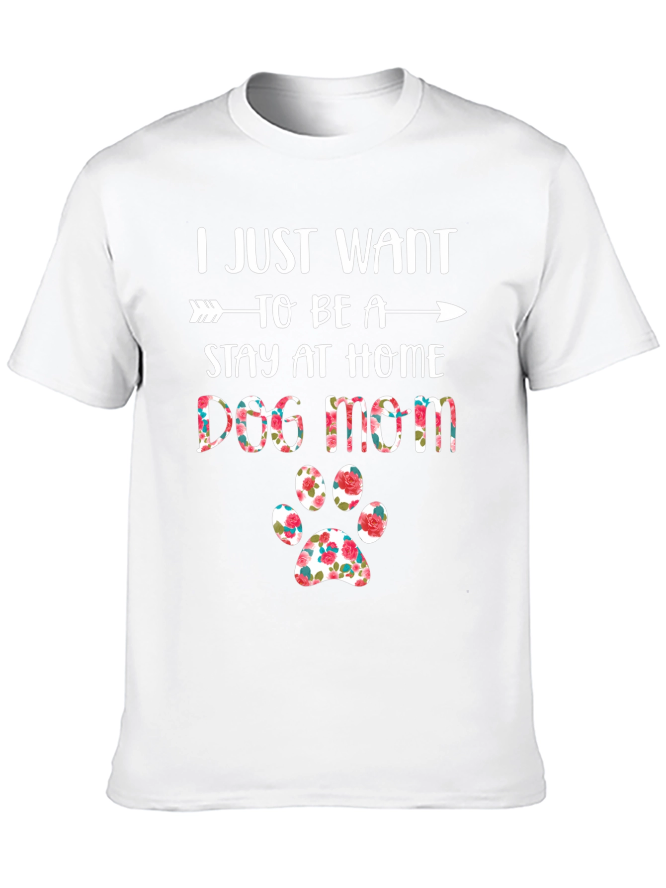 Dog Mom T-Shirt - Floral Paw Print
