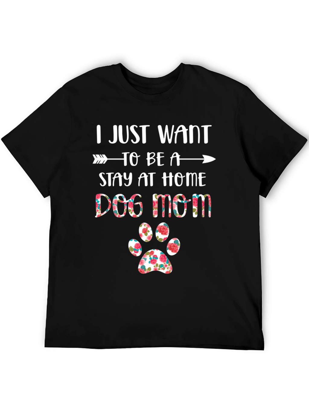 Dog Mom T-Shirt - Floral Paw Print