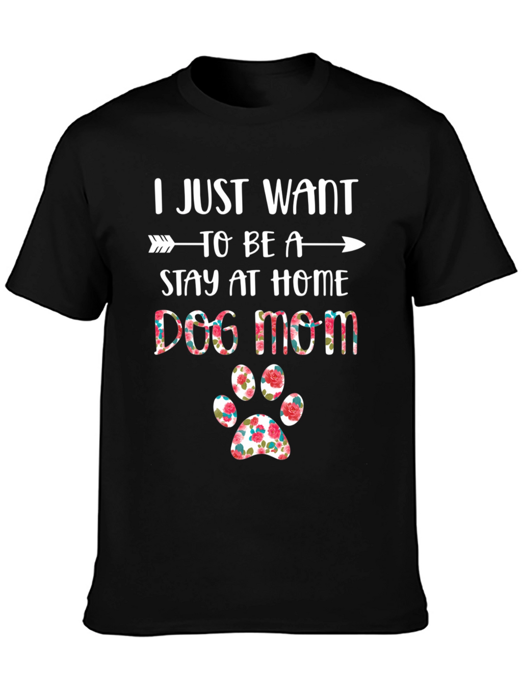 Dog Mom T-Shirt - Floral Paw Print