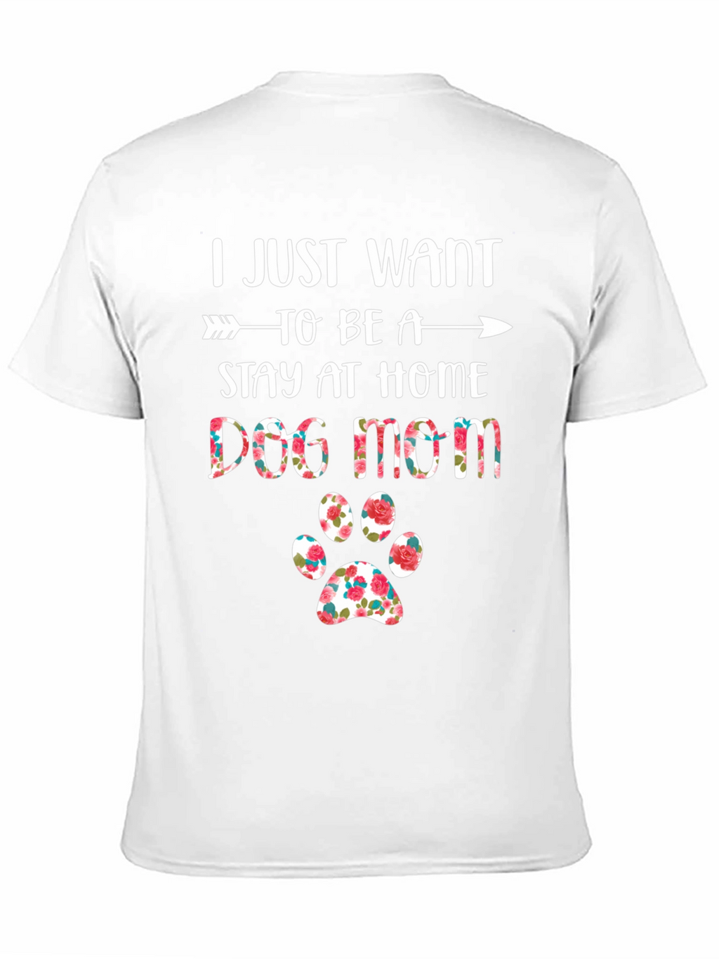 Dog Mom T-Shirt - Floral Paw Print