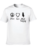 Peace Love Windsurfing Black T-Shirt