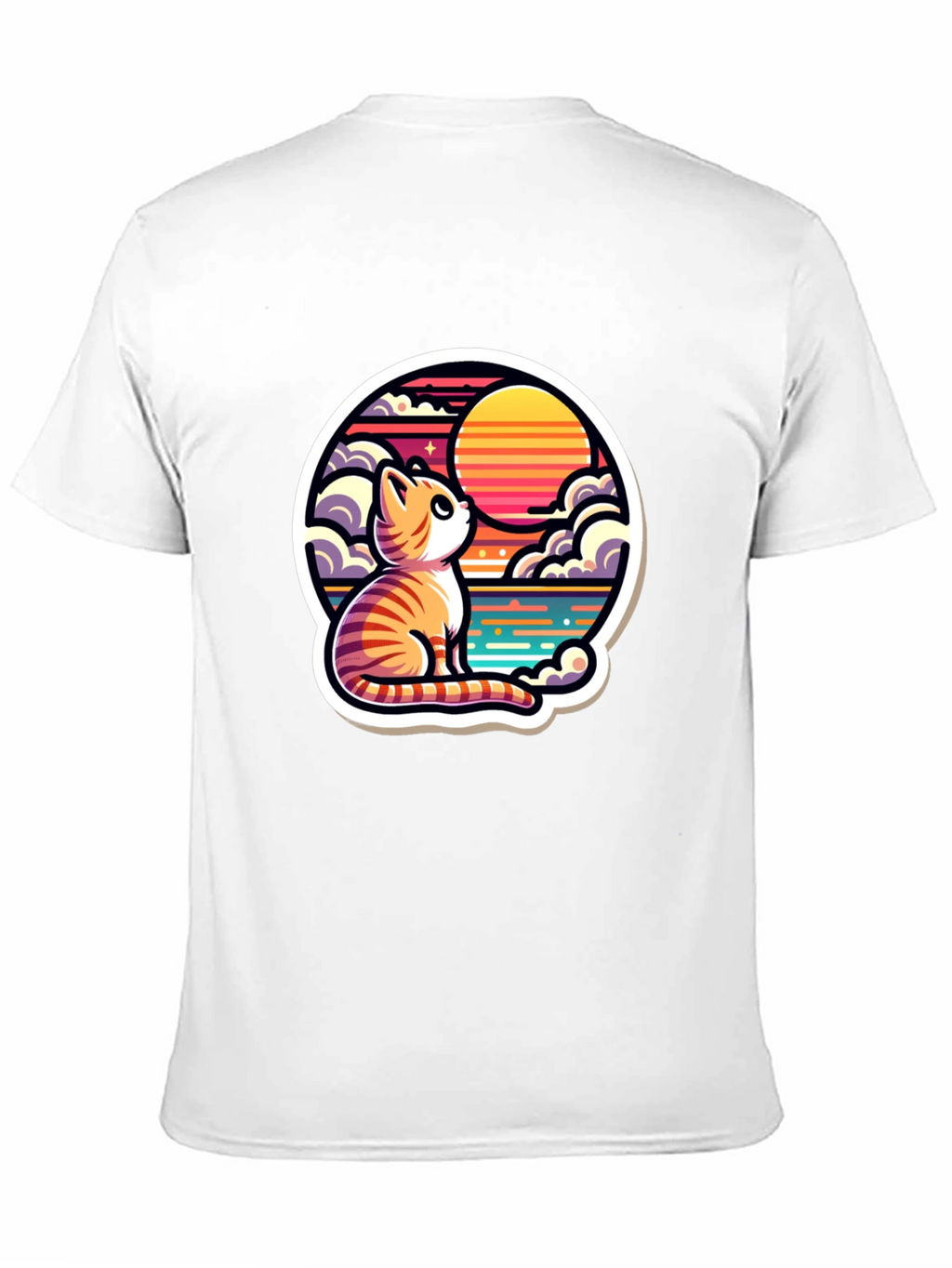 Cat Sunset Graphic Tee - Unique Design