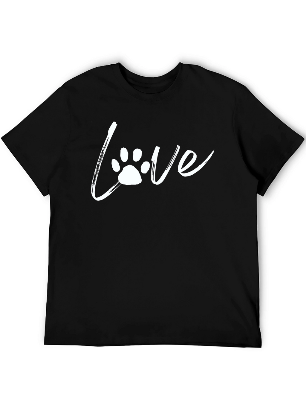 Love Paw Print T-Shirt - Casual Black Tee