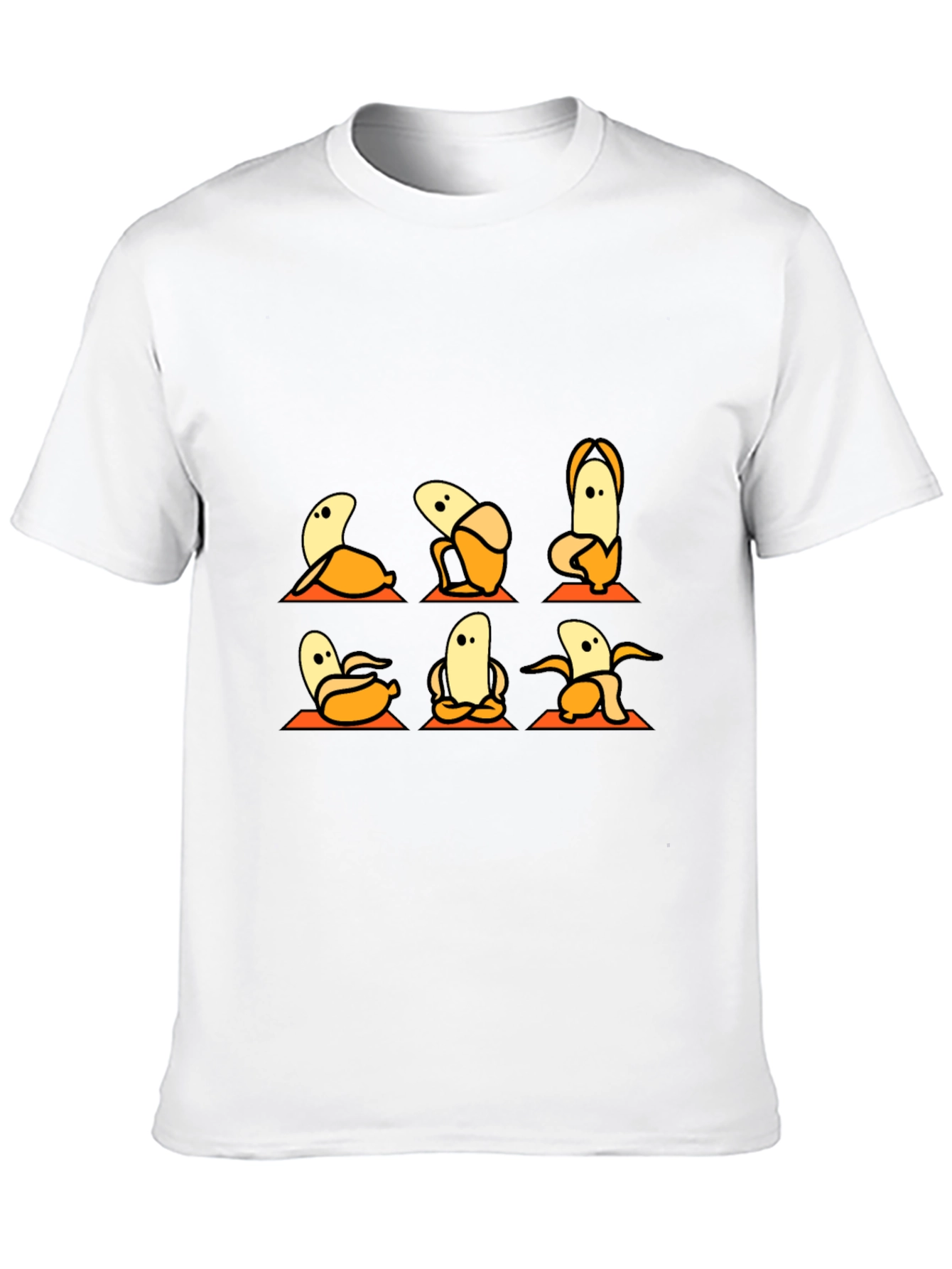 Banana Yoga Black T-Shirt - Funny Fruit Exercise Tee