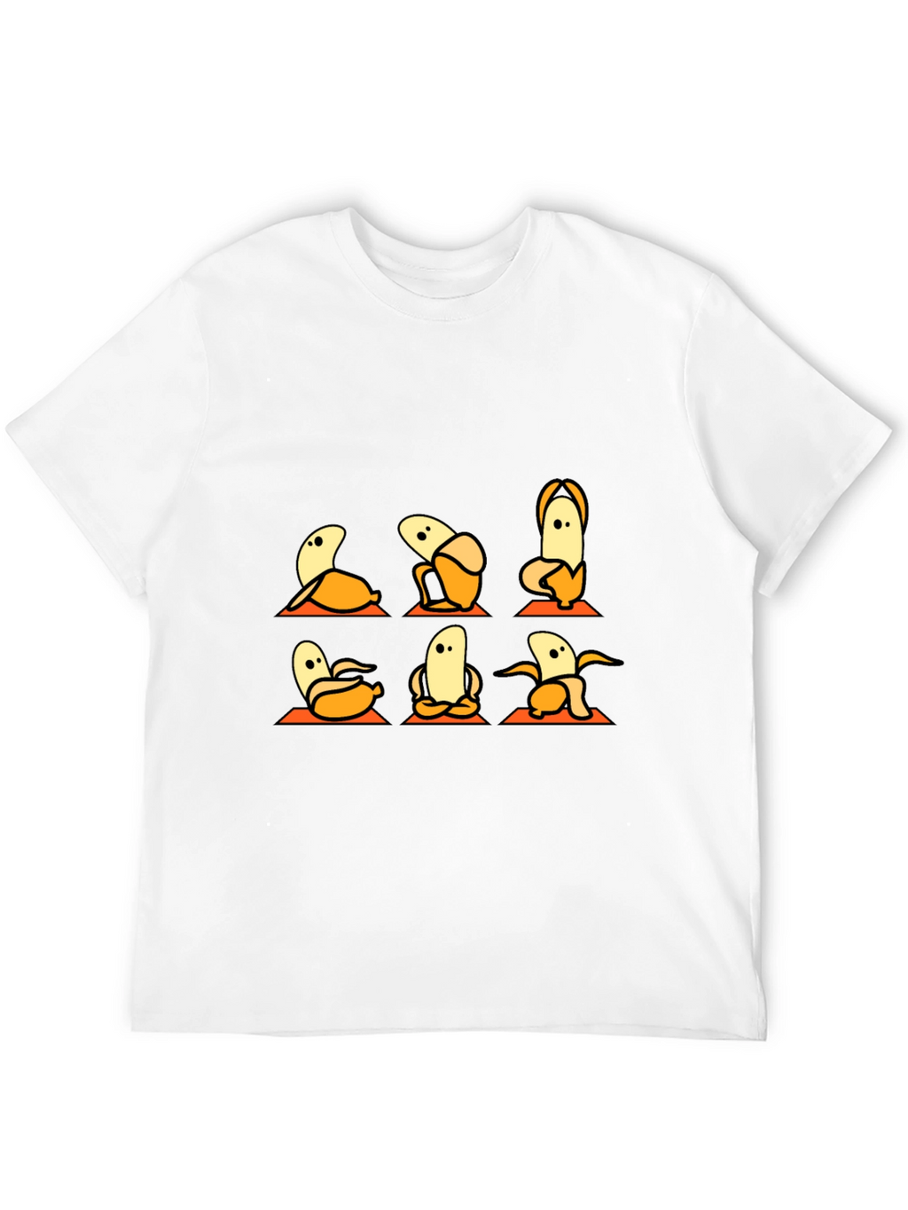 Banana Yoga Black T-Shirt - Funny Fruit Exercise Tee