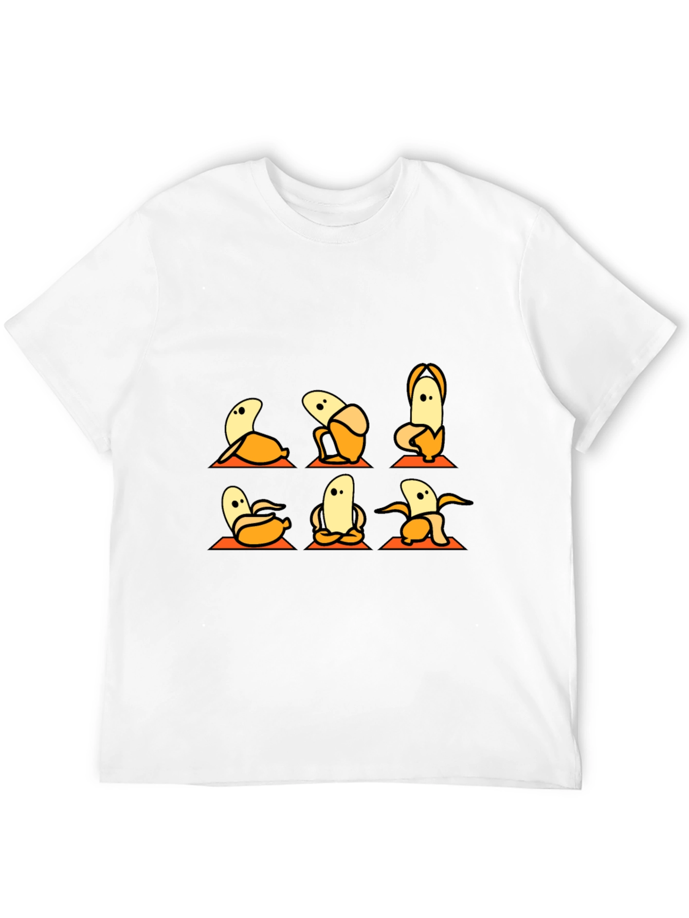 Banana Yoga Black T-Shirt - Funny Fruit Exercise Tee
