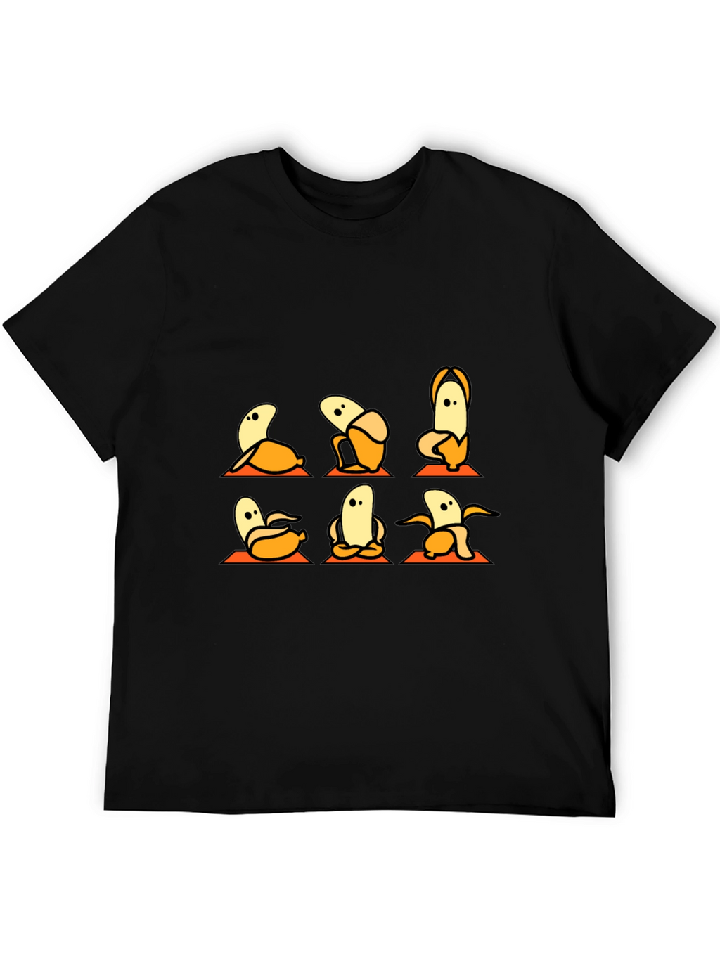 Banana Yoga Black T-Shirt - Funny Fruit Exercise Tee