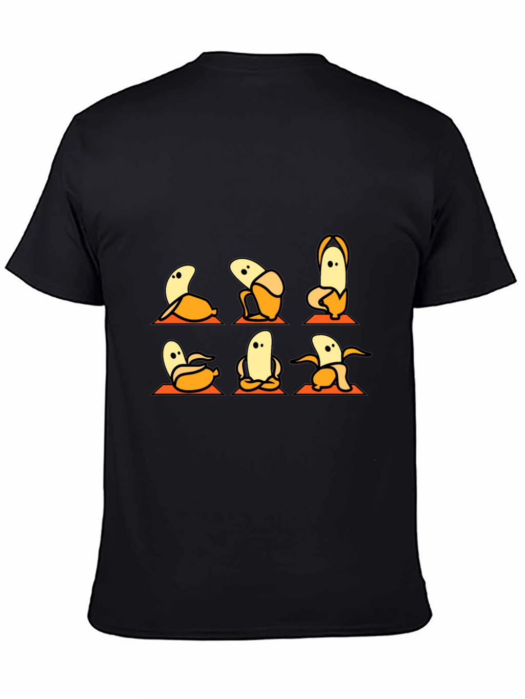 Banana Yoga Black T-Shirt - Funny Fruit Exercise Tee