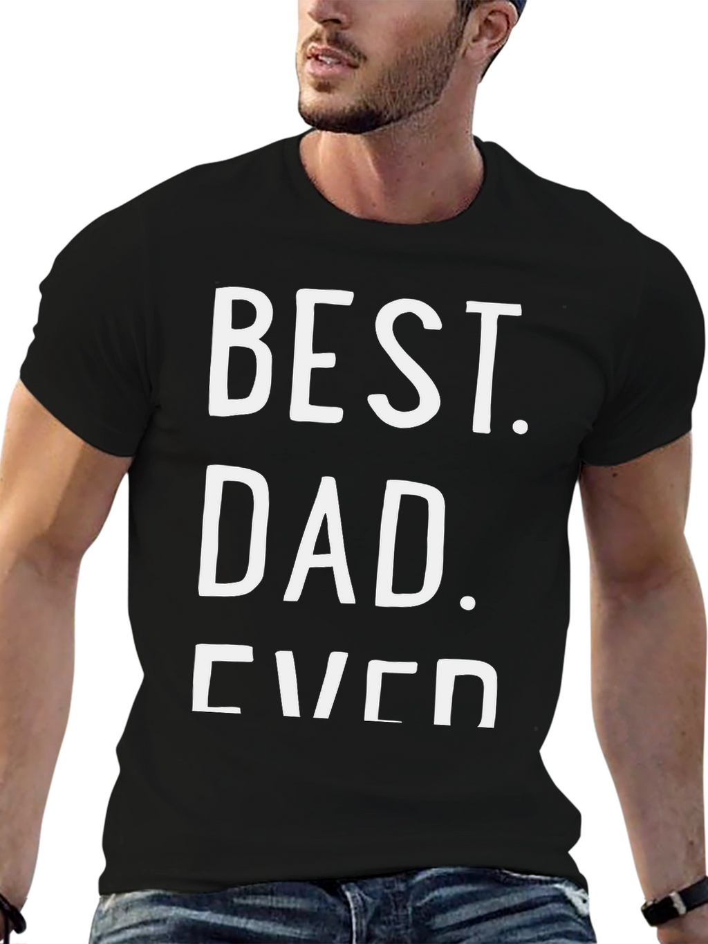 Best Dad Ever Black Graphic Tee Shirt