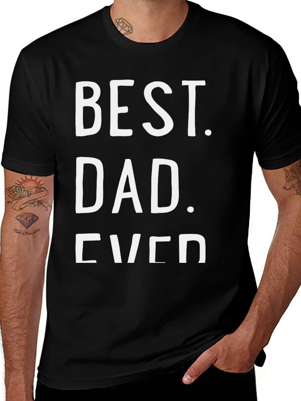 Best Dad Ever Black Graphic Tee Shirt