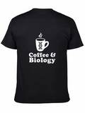 Coffee & Biology Black T-Shirt - Science Design