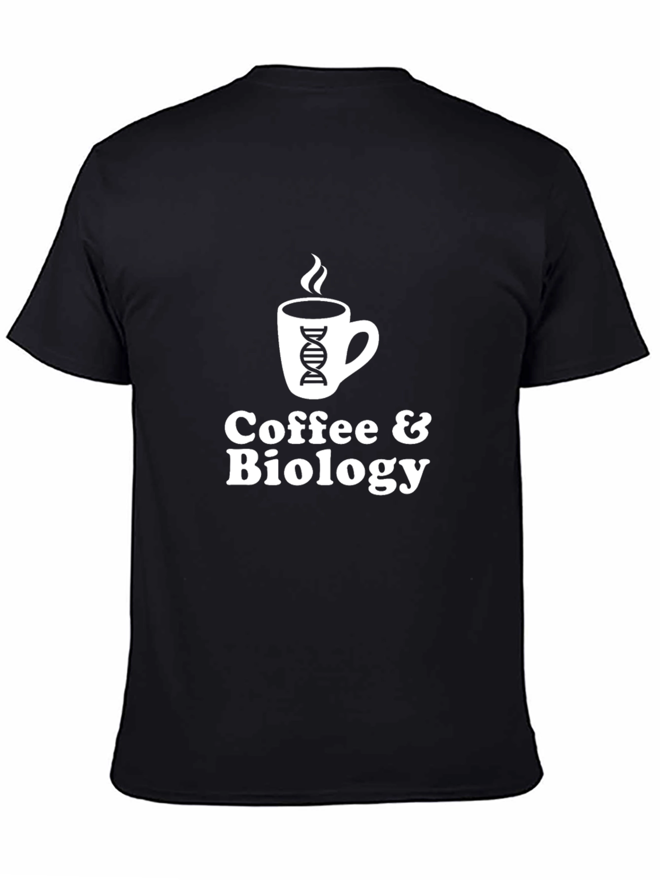 Coffee & Biology Black T-Shirt - Science Design