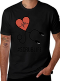 Scrub Life T-Shirt - Heart Stethoscope Design