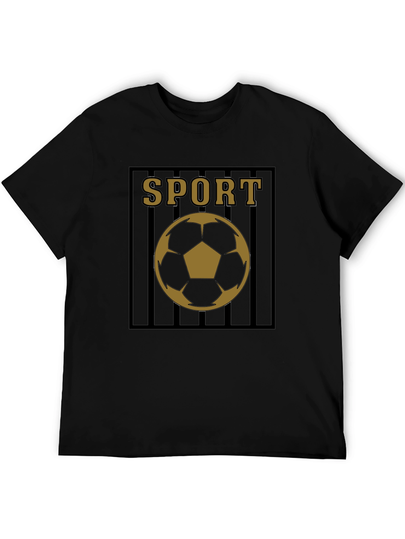 Mens Black Sport Soccer Graphic Tee