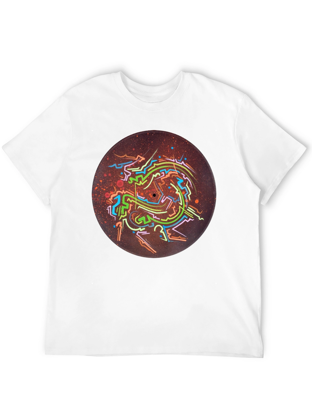 Abstract Record Art Black T-Shirt