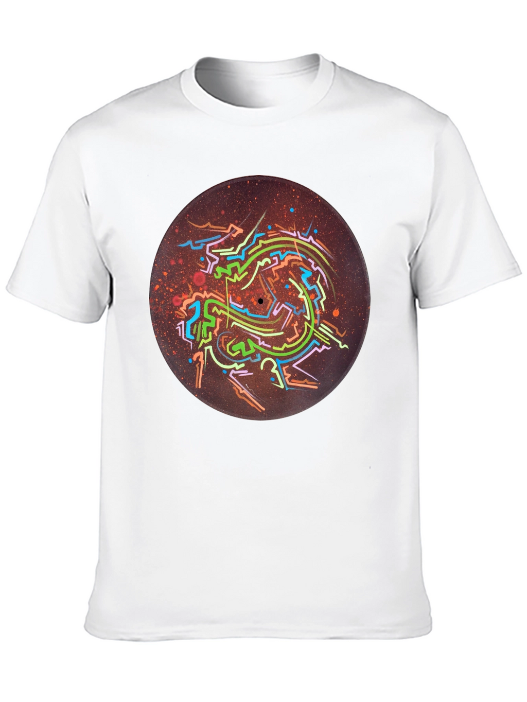 Abstract Record Art Black T-Shirt