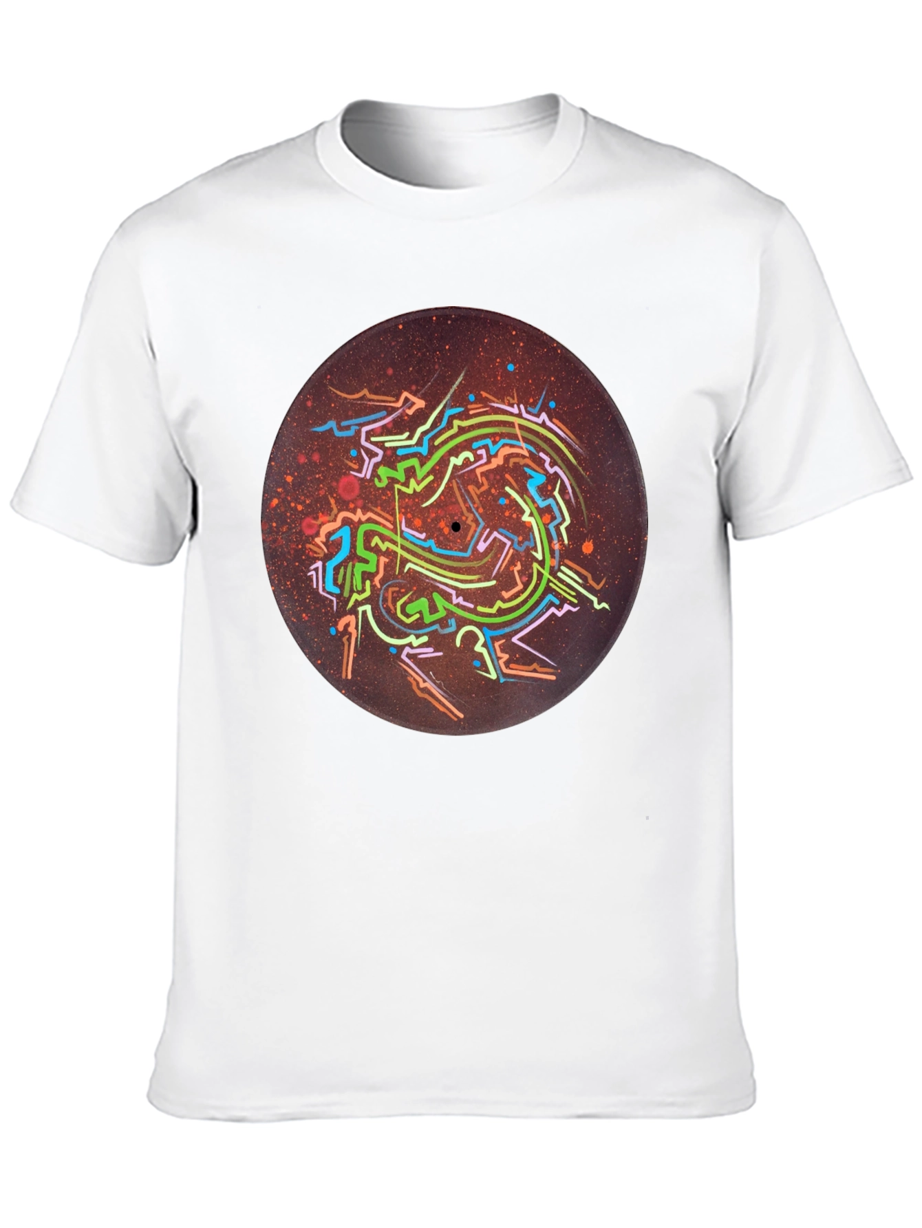 Abstract Record Art Black T-Shirt