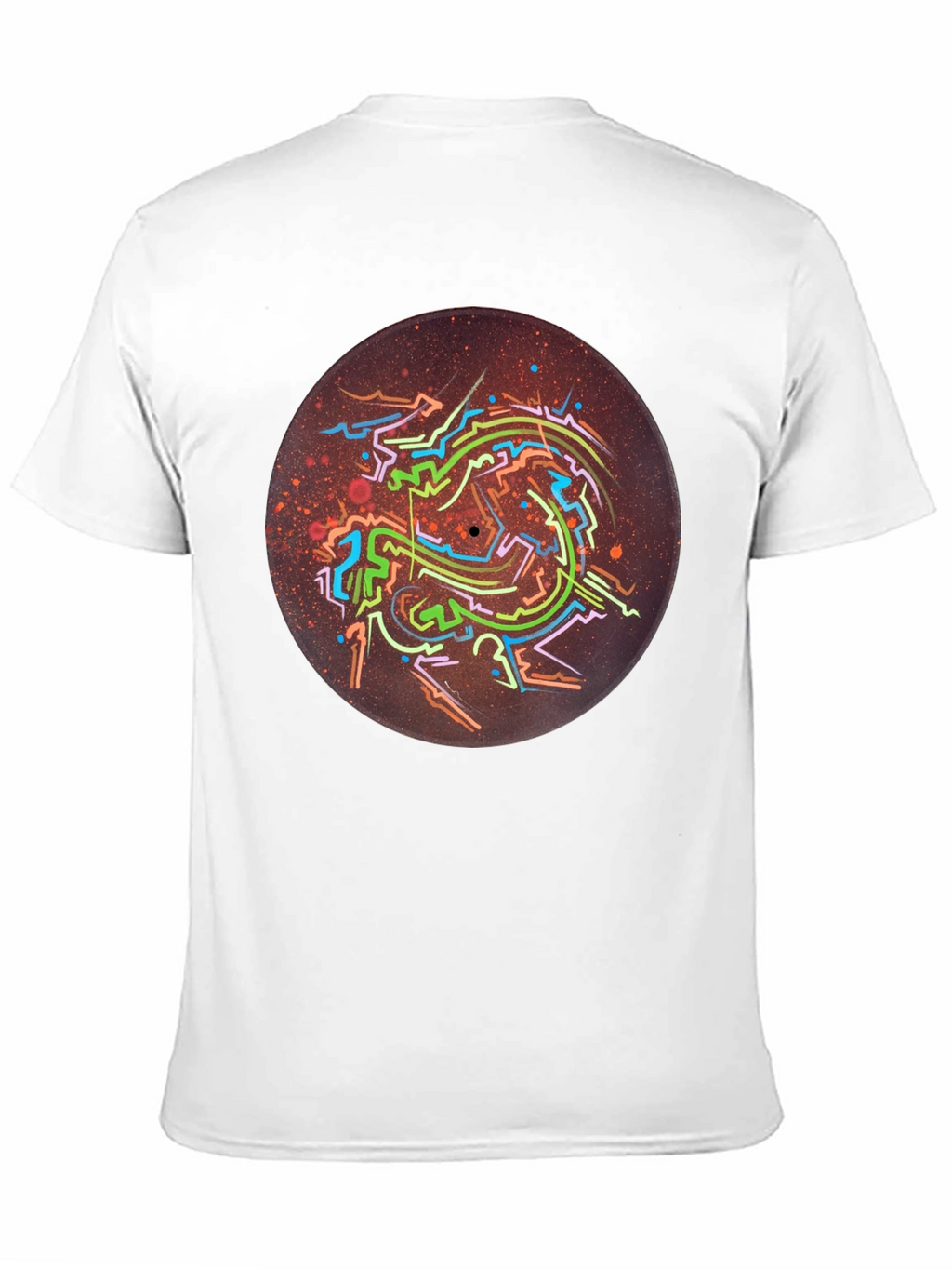 Abstract Record Art Black T-Shirt
