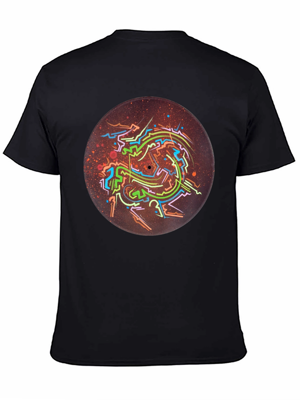 Abstract Record Art Black T-Shirt