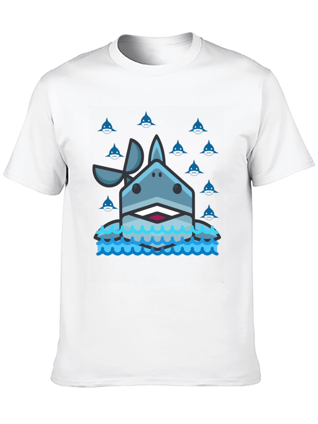 Shark Graphic Tee - Mens Black Cotton T-Shirt