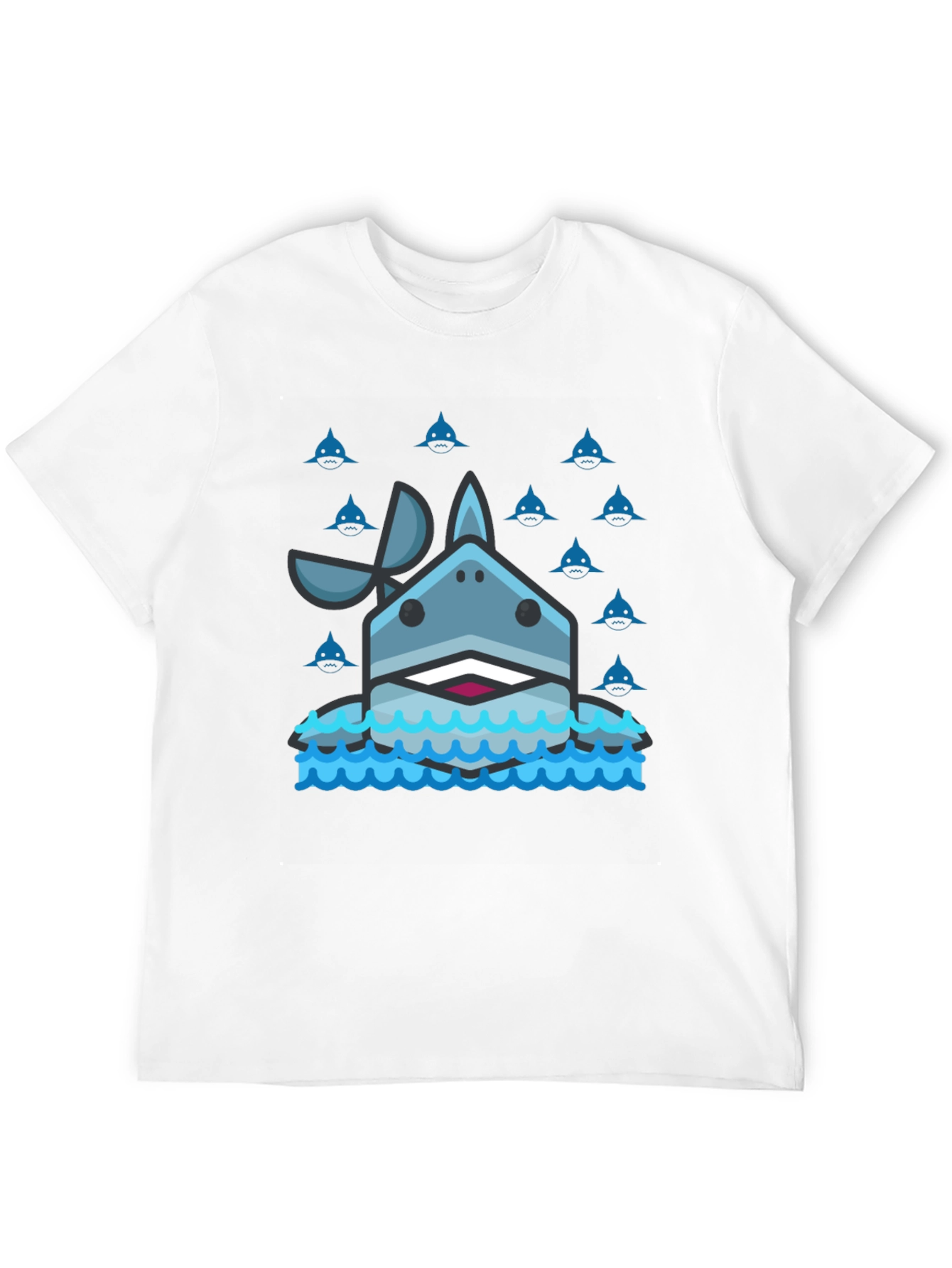 Shark Graphic Tee - Mens Black Cotton T-Shirt