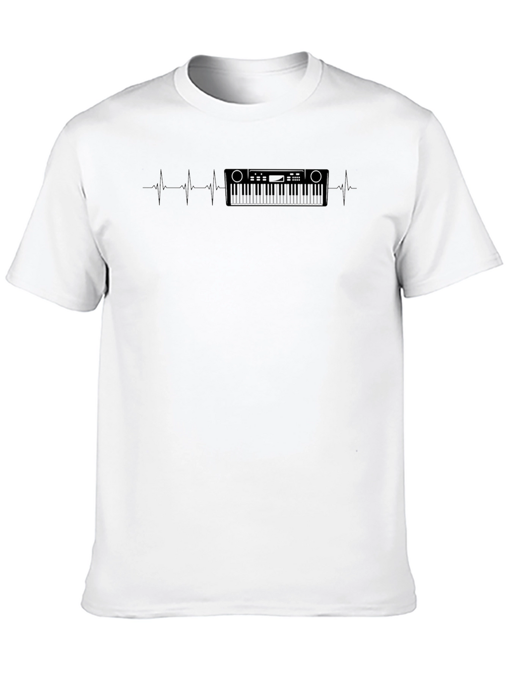 Keyboard Heartbeat T-Shirt - Music Lover Tee
