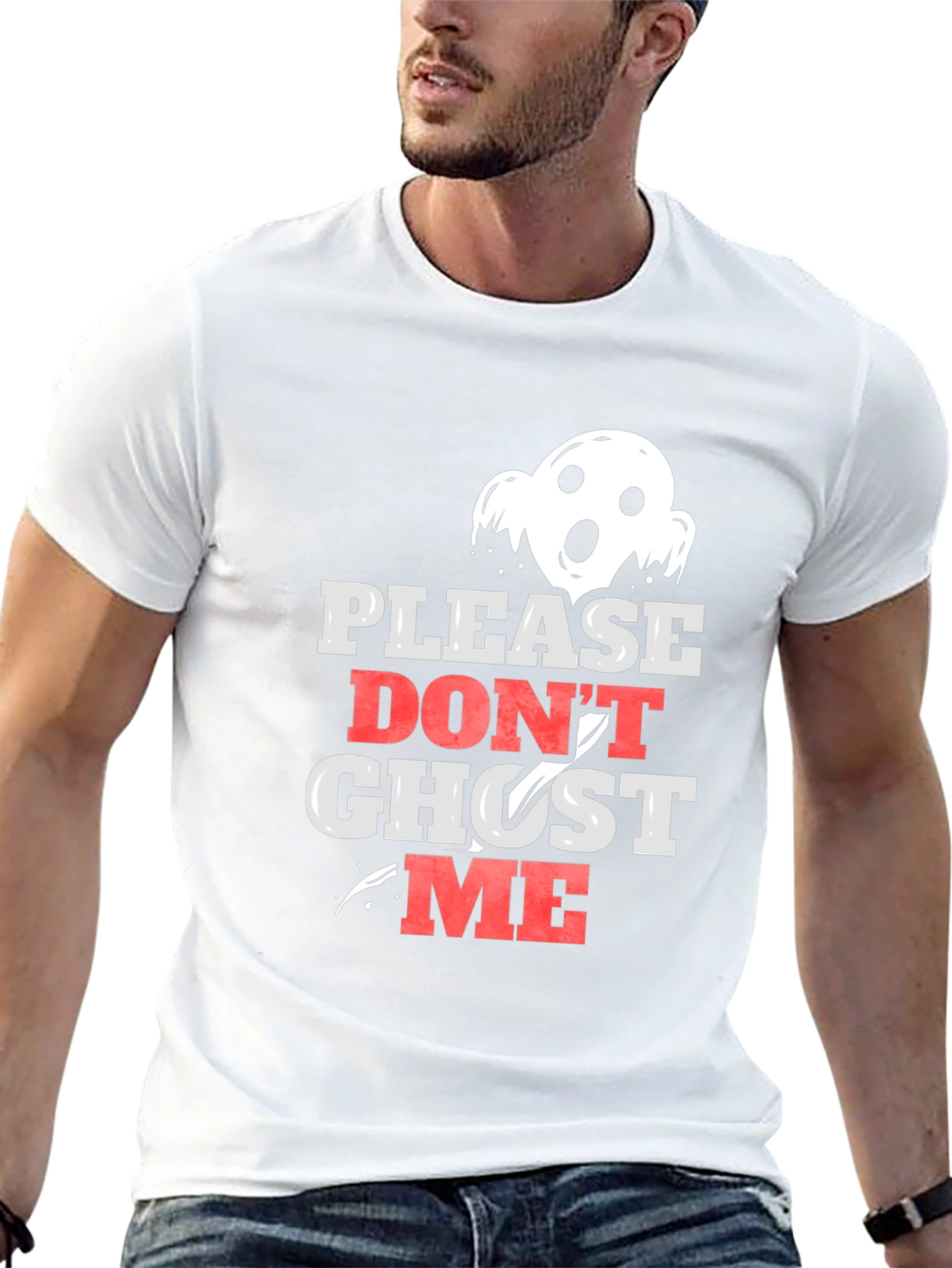 Please Dont Ghost Me Black Graphic Tee