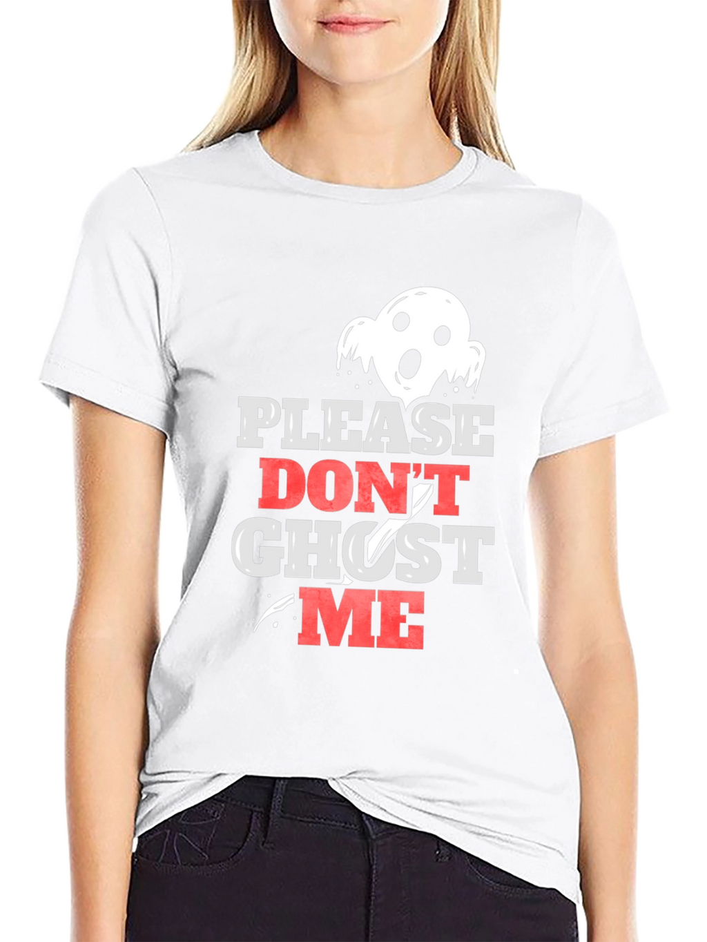 Please Dont Ghost Me Black Graphic Tee