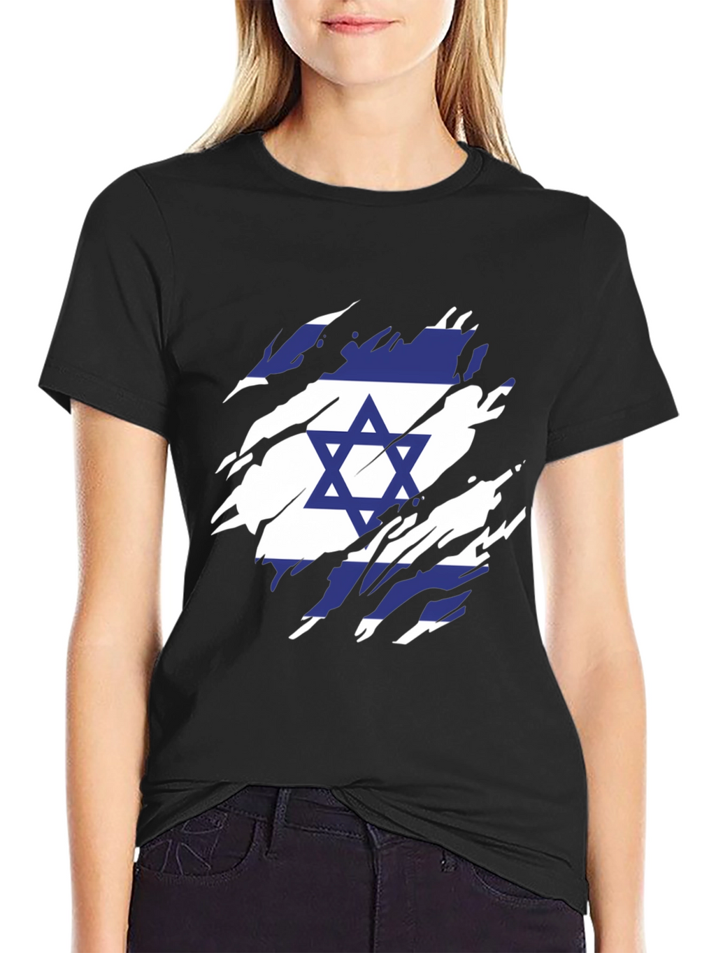 Israel Flag Ripped T-Shirt - Mens Patriotic Tee
