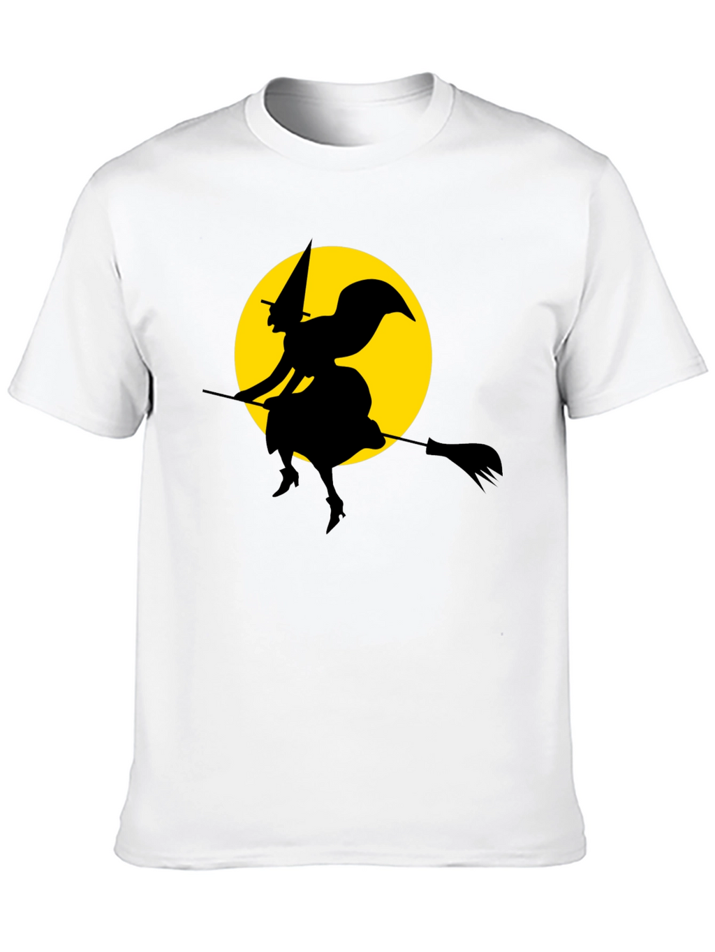 Witch on Broomstick T-Shirt - Spooky Halloween Tee