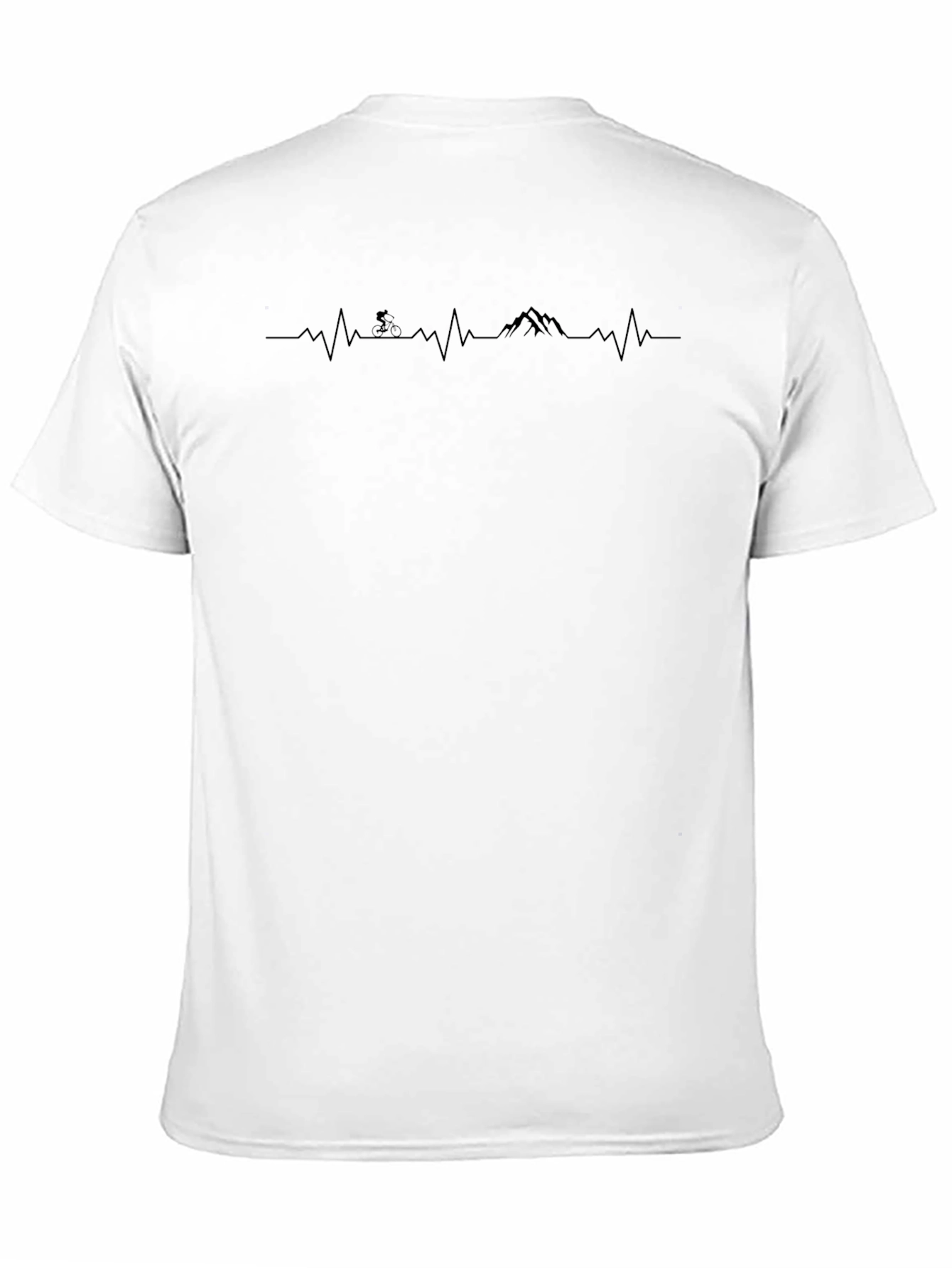 Mountain Biker Heartbeat T-Shirt - Black