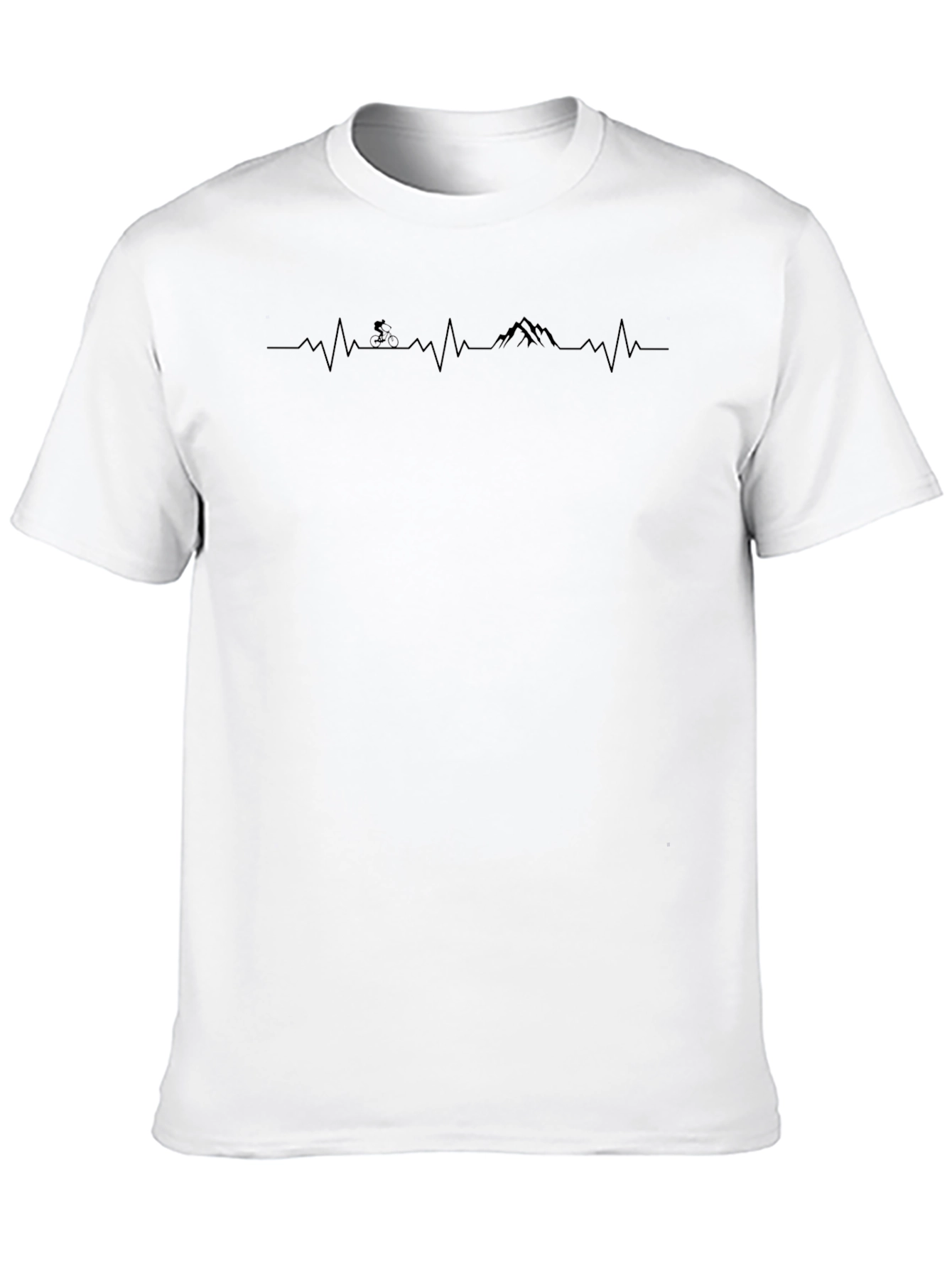 Mountain Biker Heartbeat T-Shirt - Black