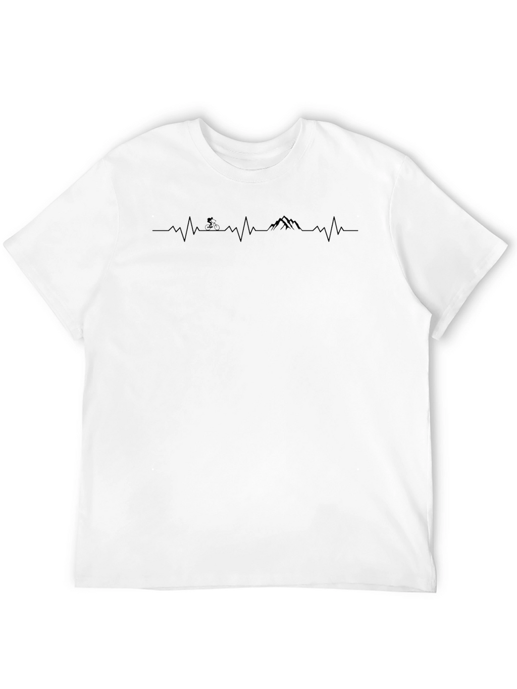 Mountain Biker Heartbeat T-Shirt - Black