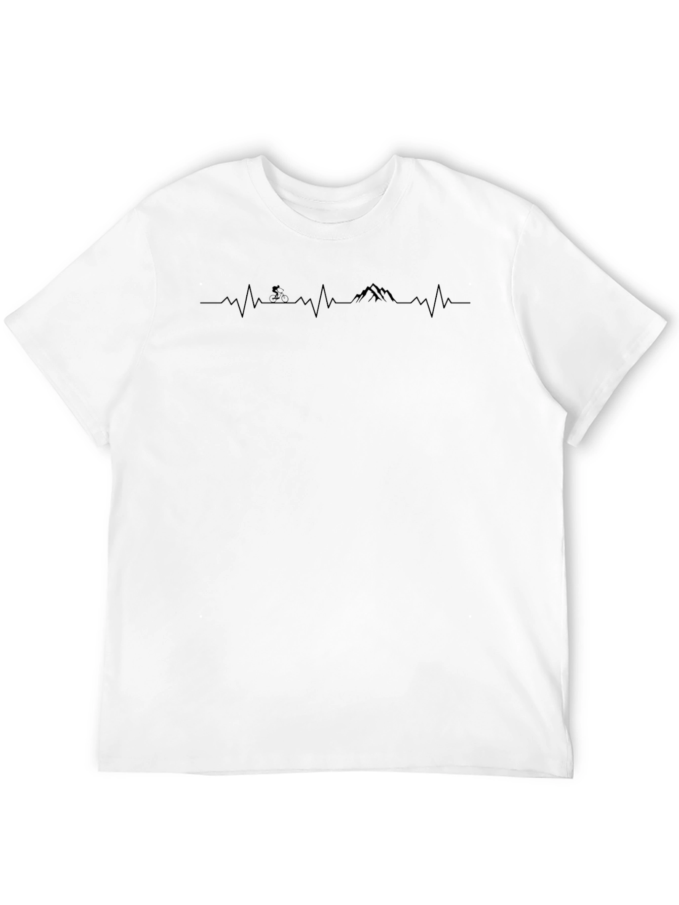 Mountain Biker Heartbeat T-Shirt - Black