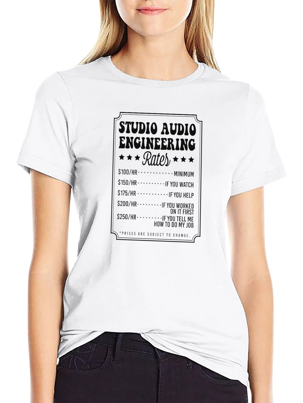 Studio Audio Engineering Rates Graphic Tee