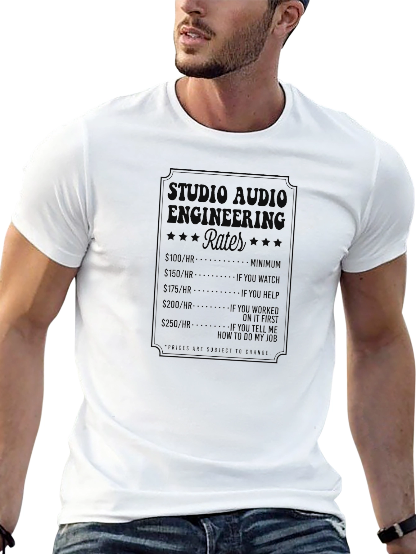 Studio Audio Engineering Rates Graphic Tee