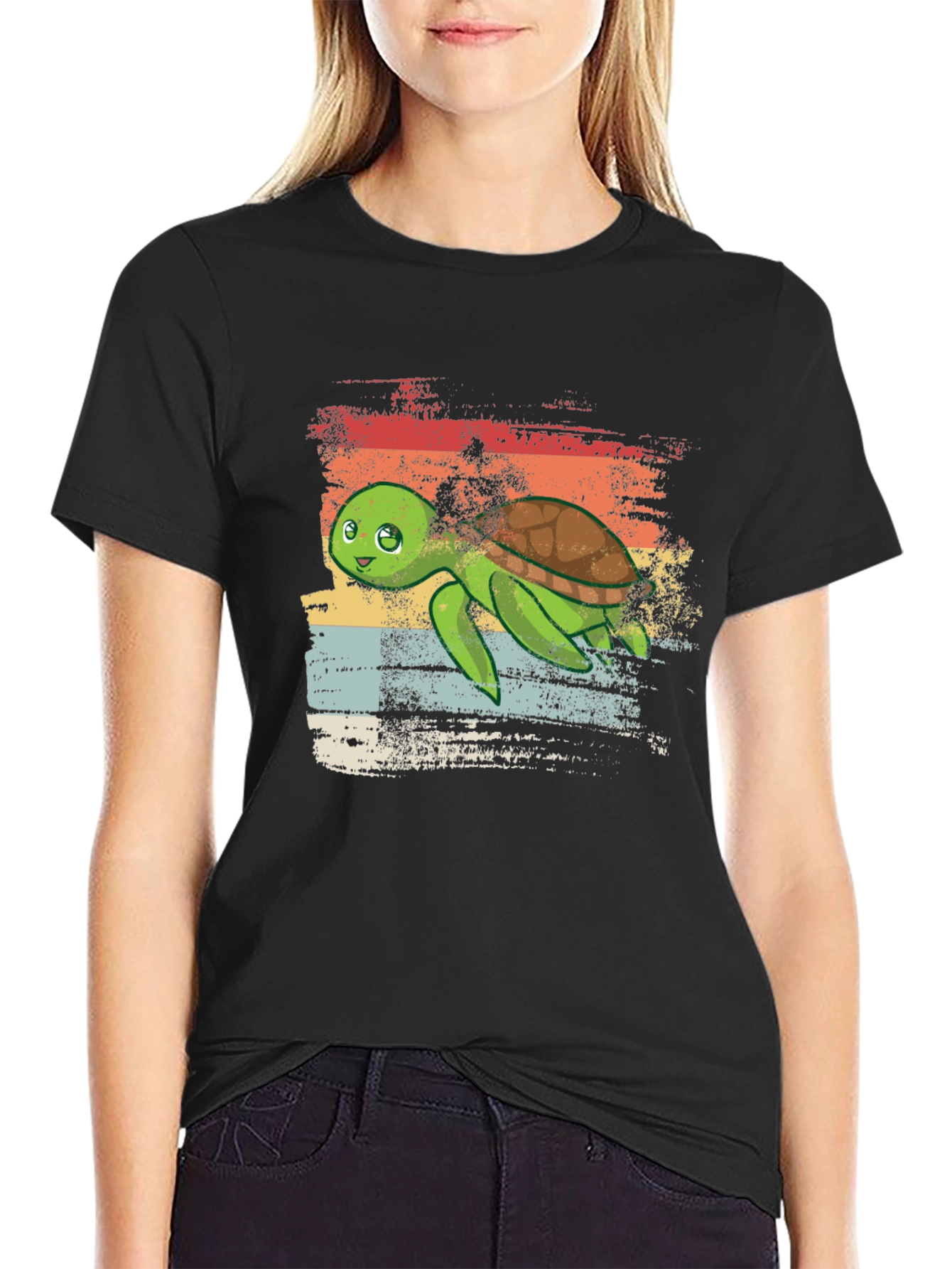 Retro Turtle Graphic Tee - Cool Vintage Style