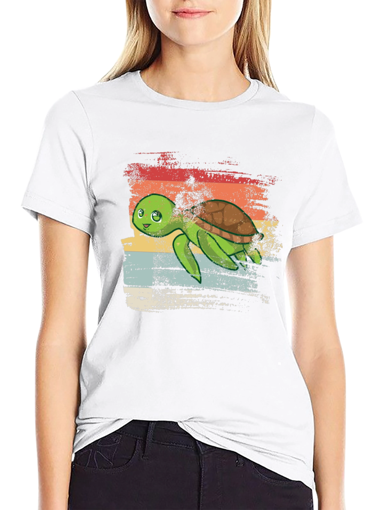 Retro Turtle Graphic Tee - Cool Vintage Style