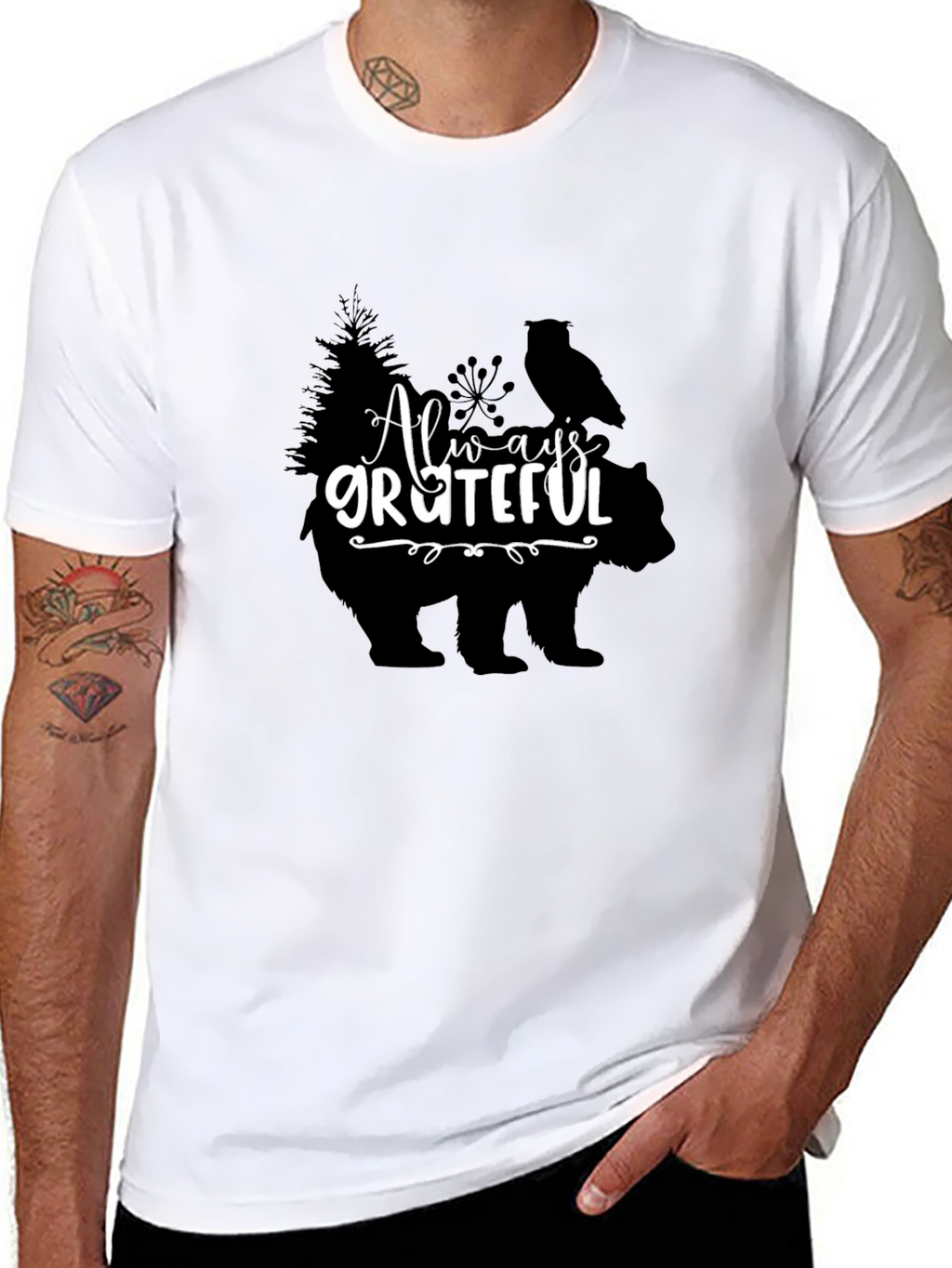 Always Grateful Graphic Print T-Shirt
