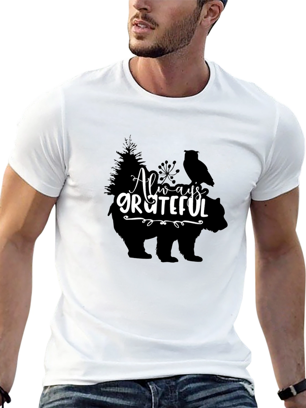 Always Grateful Graphic Print T-Shirt