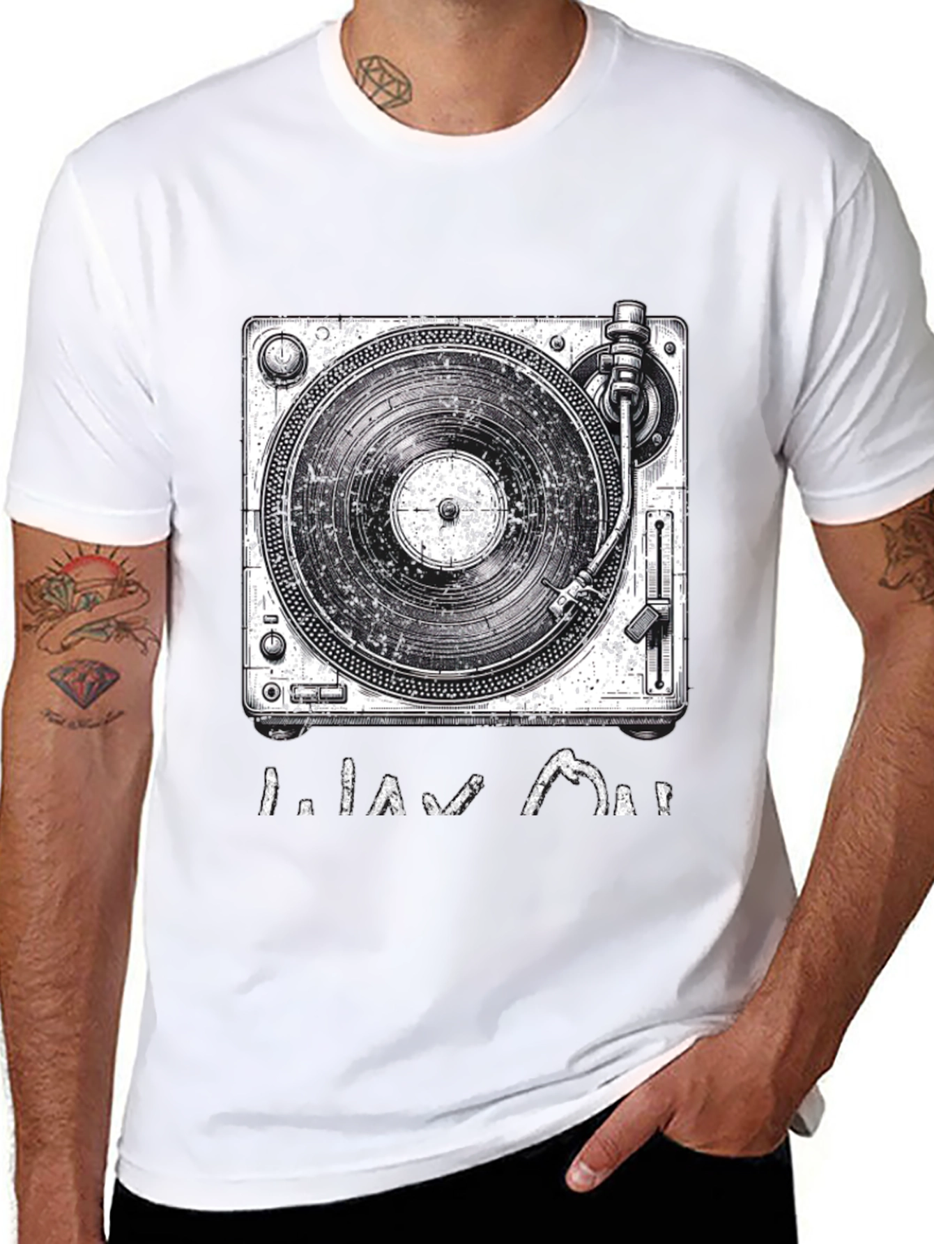 Turntable Graphic Tee - DJ Music Lover Shirt