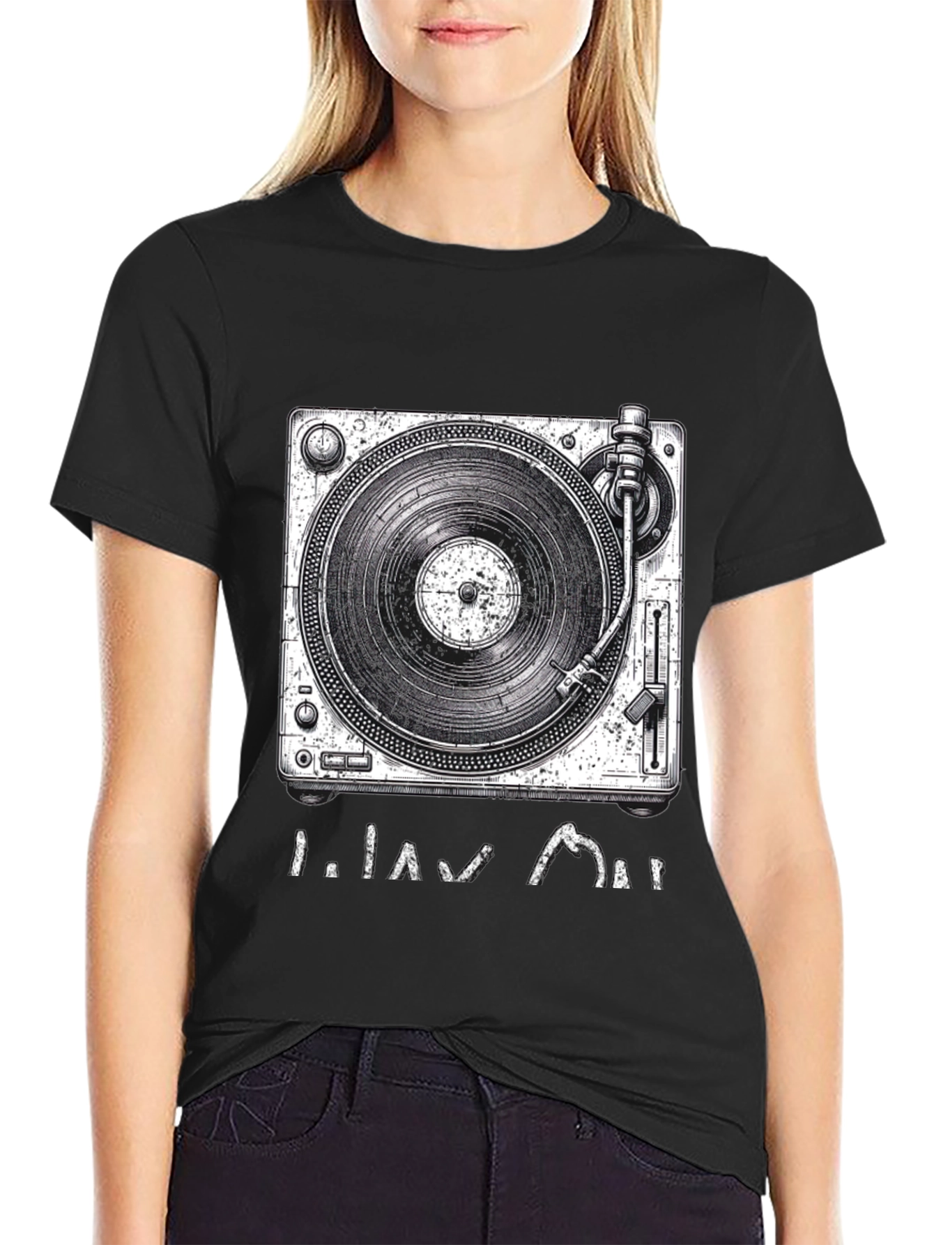 Turntable Graphic Tee - DJ Music Lover Shirt