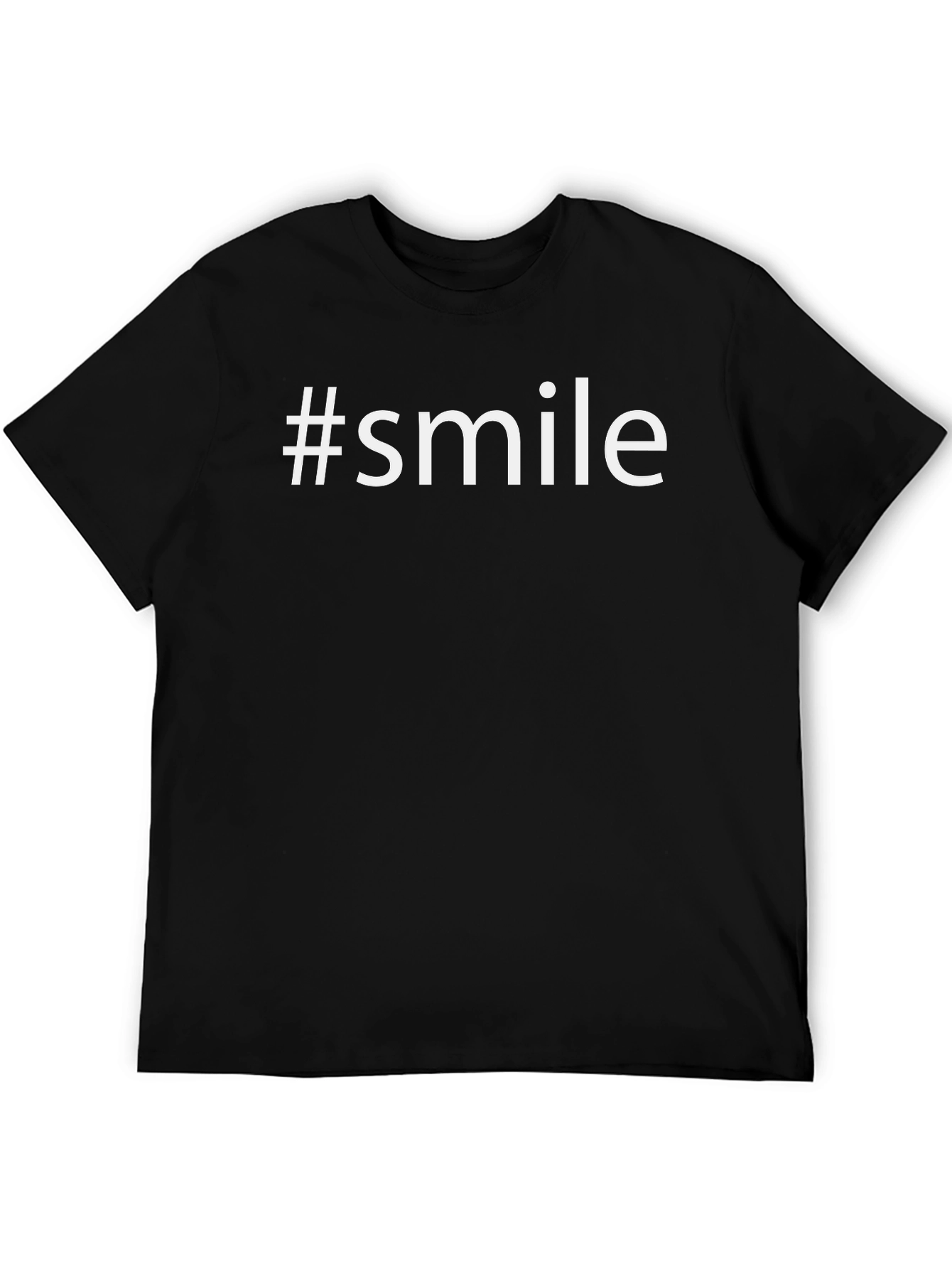 #Smile Black Graphic Tee - Modern Casual Style