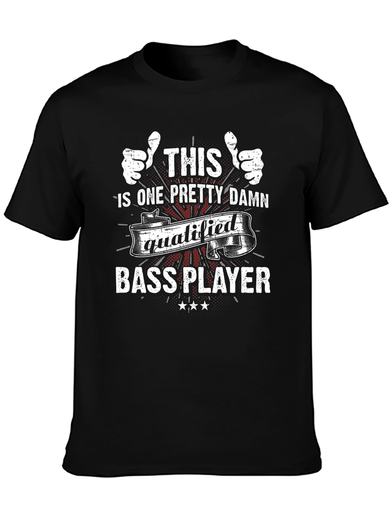 Qualified Bass Player Graphic T-Shirt - Black
