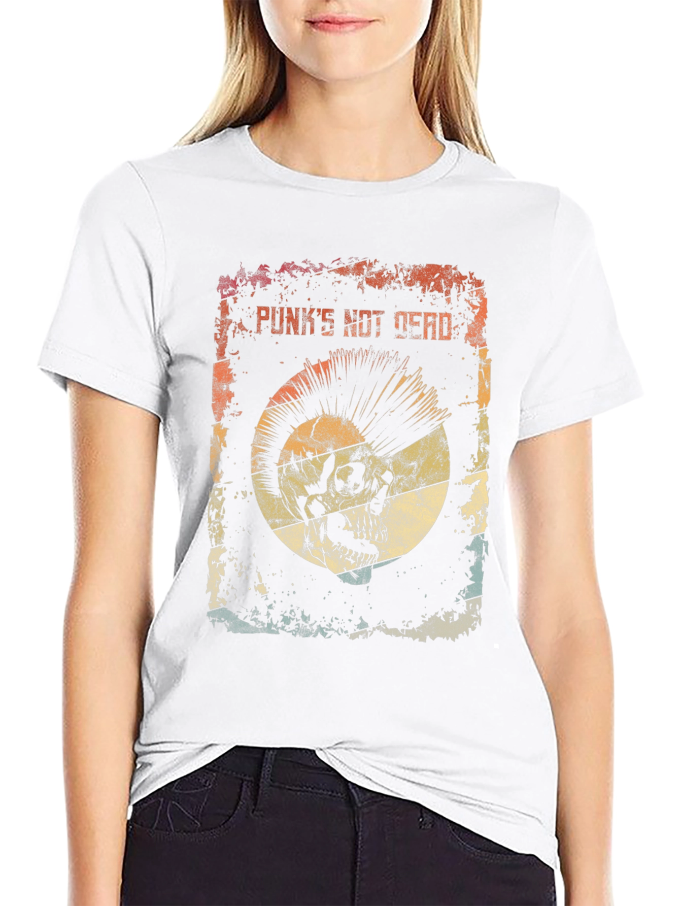 Punks Not Dead Skull Graphic Tee