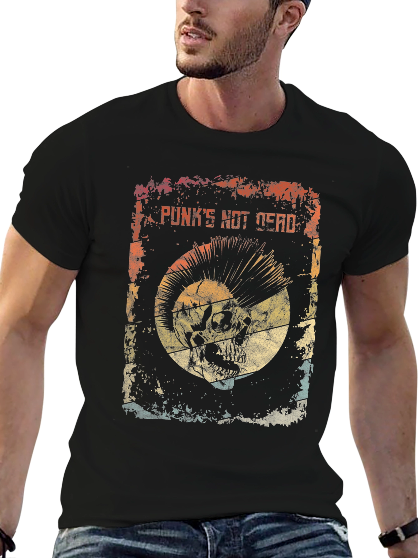 Punks Not Dead Skull Graphic Tee