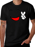 Peace and Happiness Graphic Tee - Black