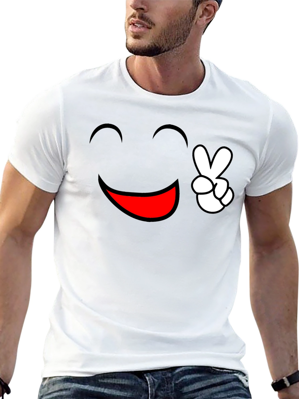 Peace and Happiness Graphic Tee - Black