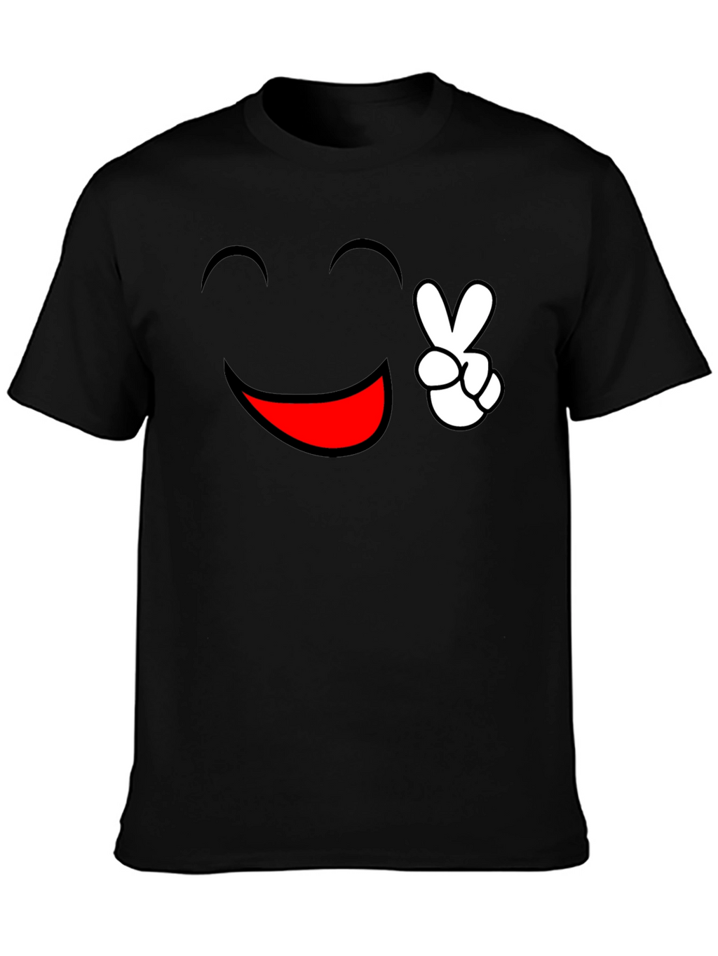 Peace and Happiness Graphic Tee - Black